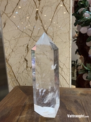 Trụ đá obsidian trắng 23cm