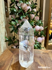 Trụ đá obsidian trắng 24cm