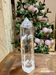 Trụ Đá Obsidian trắng 24cm