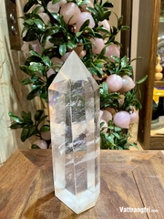 Trụ đá obsidian trắng 24cm