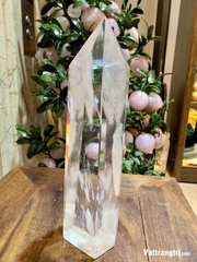 Trụ đá obsidian trắng 27cm