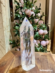 Trụ đá obsidian trắng 28cm