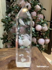 Trụ Đá Obsidia trắng 28cm