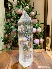 Trụ Đá Obsidian trắng 30cm