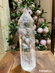 Trụ Đá Obsidian trắng 30cm