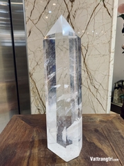 Trụ đá obsidian trắng trong 30cm