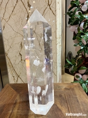 Trụ Đá Obsidian trắng 32cm