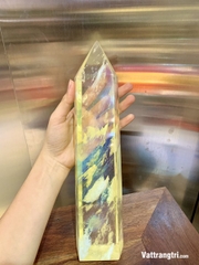 Trụ đá obsidian vàng 29cm