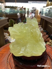 Tượng Cụ long quy cõng con đá thạch anh vàng vip 16cm