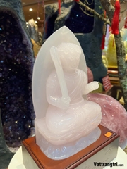 Tượng Ngài Bất Động Minh Vương Ngọc onyx Hồng 28cm