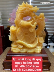 Tượng nhất long ôm tiền ngọc hoàng long 52cm