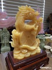 Tượng nhất long ôm tiền ngọc hoàng long 52cm
