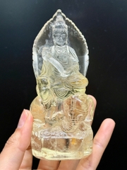 Tượng phổ hiền bồ tát thạch anh vàng