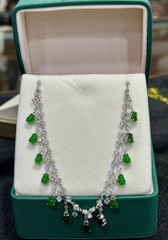 Vòng Cổ Ngọc Phỉ Thuý Đế Vương Lục 6.7 x 5mm (Kèm Giấy Kiểm Định)