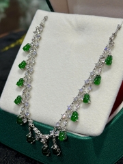 Vòng Cổ Ngọc Phỉ Thuý Đế Vương Lục 6.7 x 5mm (Kèm Giấy Kiểm Định)