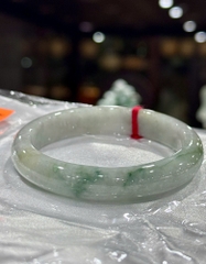 Vòng Liền Bản Hẹ Ngọc Phỉ Thuý 54mm (Kèm Giấy Kiểm Định)