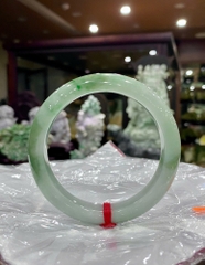 Vòng Liền Bản Hẹ Ngọc Phỉ Thuý 60.5mm (Kèm Giấy Kiểm Định)