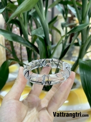 Vòng tay bản liền thạch anh tóc đen vip 15mm