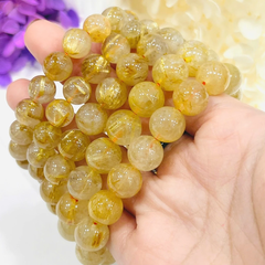 Vòng Tay Thạch Anh Tóc Vàng Cầu Tài Lộc Hợp Mệnh Thổ Kim
