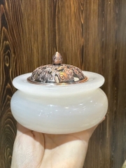 Xông Trầm Ngọc Onyx Trắng 11x10cm