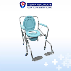 Ghế Bô Vệ Sinh Có Bánh Xe Oromi GH-703, Có Khoá Bánh Xe Sau, Khung Hợp Kim Nhôm Siêu Nhẹ, Chắc Chắn