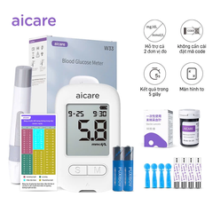 Máy Đo Đường Huyết AiCare W33 Kèm 25 Que & 50 Kim