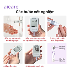 Máy Đo Đường Huyết AiCare W33 Kèm 25 Que & 50 Kim