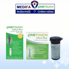 [COMBO] Hộp 25 Que Thử Đường Huyết OneTouch Ultra Plus & Hộp 25 Kim Lấy Máu