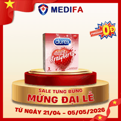 Hộp 3 chiếc bao cao su Durex Sensual Strawberry