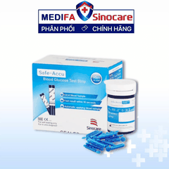 [COMBO] Hộp 50 Que Thử Đường Huyết Sinocare Safe Accu & 25 Kim Lấy Máu