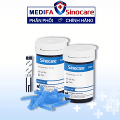 [COMBO] Hộp 50 Que Thử Đường Huyết Sinocare Safe Accu & 50 Kim Lấy Máu