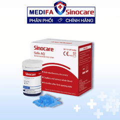 [COMBO] Hộp 50 Que Thử Đường Huyết Sinocare Safe AQ Smart Kèm 50 Kim
