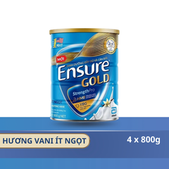 [COMBO] 4 Lon Sữa bột Ensure Gold Abbott hương vani ít ngọt 800g