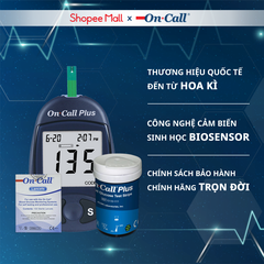 [COMBO] Máy Đo Đường Huyết On Call Plus (MG/DL) Kèm Hộp 25 Que Thử, 100 Kim On Call