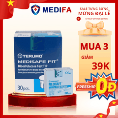 [COMBO] Hộp 30 Que Thử Đường Huyết Terumo Kèm 30 Kim Chích Máu