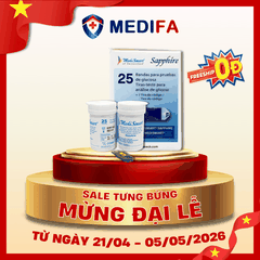 Lọ 10 Que Thử Đường Huyết MediSmart Sapphire Plus