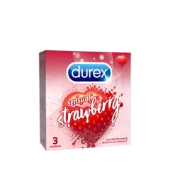 Hộp 3 chiếc bao cao su Durex Sensual Strawberry