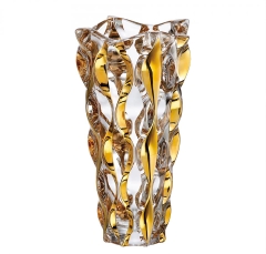 BÌNH HOA BOHEMIA PHA LÊ MẠ VÀNG 30,5 CM