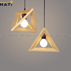 Đèn thả decor tam giác gỗ