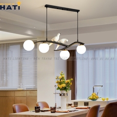 Đèn thả decor cành chim đậu màu đen
