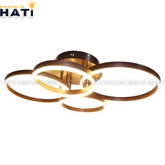 Đèn ốp trần led 4 vòng tròn màu nâu