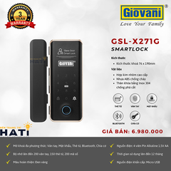 Khóa vân tay cửa kính  Giovani GSL-X271G