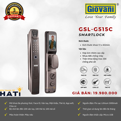 Khóa vân tay cửa gỗ Giovani GLS-G515G màu nâu đồng