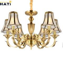 Đèn chùm đồng nguyên chất Diligent 6 bóng