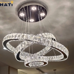 Đèn thả pha lê 3 vòng cao cấp