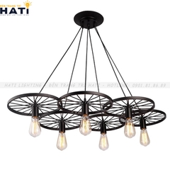 Đèn thả decor 6 bánh xe đạp