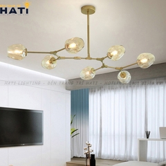 Đèn thả decor Nira 7 tay thân vàng