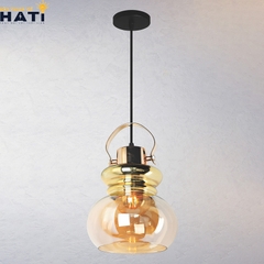 Đèn thả đơn thủy tinh chao trà hình ấm
