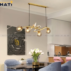 Đèn thả decor cành chim đậu màu vàng