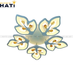 Đèn ốp trần led hình lá phong có hạt pha lê 5 cánh